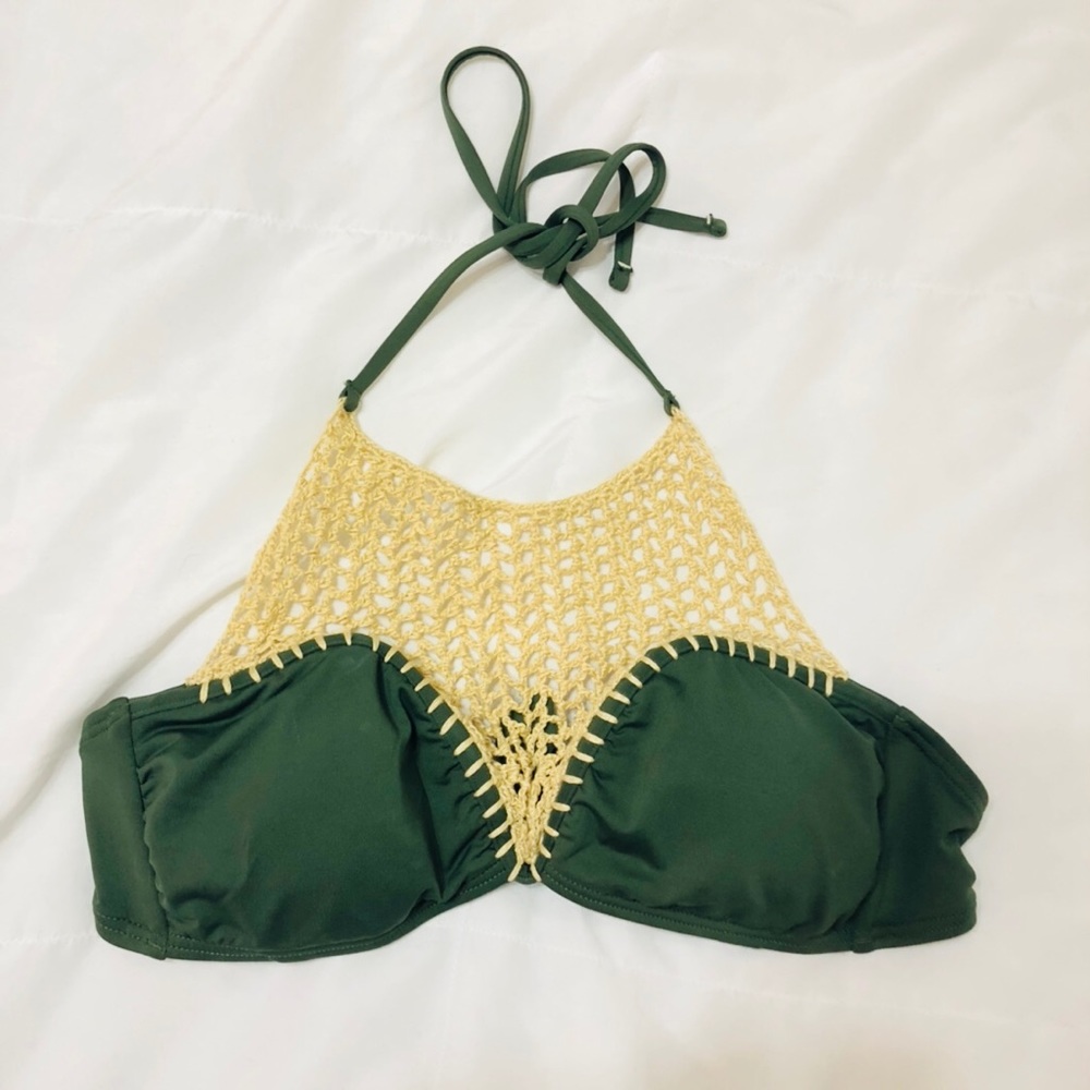 Olive green bikini top